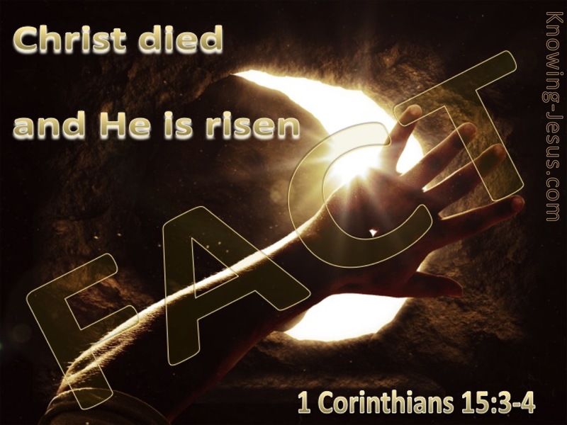 1 Corinthians 15:3 Christ Died And Is Risen (brown)